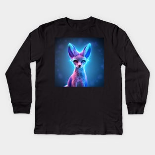 Neon Fennec Fox - Bubbles Kids Long Sleeve T-Shirt